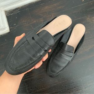 Zara Black Slip On Loafers